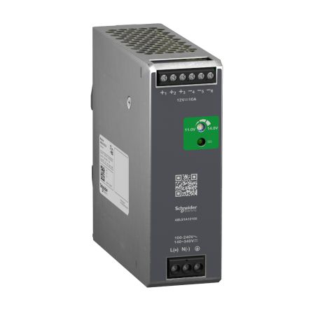 Schneider Electric Modicon ABL Regulated Switch Mode DIN Rail Power Supply 240V ac AC/DC Input 12V dc, 10 A Output DC