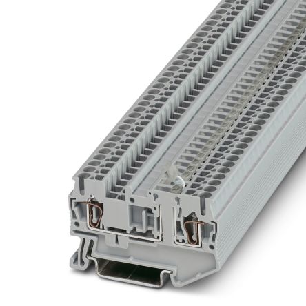 Phoenix Contact 3037802 Knife Disconnect Terminal Block Grey, 0.08mm², 4 mm², 1-Level, Spring Cage
