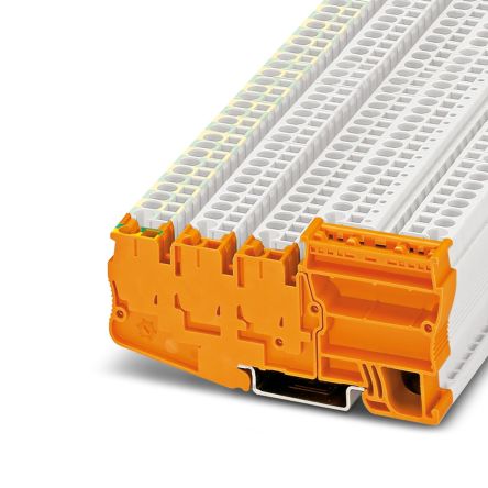 Phoenix Contact 5-Way DIN Rail Earth Terminal Block, 0.08mm², 4 mm², 12AWG, 28 AWG Wire, Spring Cage, Polyamide Housing