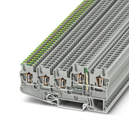 Phoenix Contact 5-Way DIN Rail Earth Terminal Block, 0.08mm², 4 mm², 12AWG, 28 AWG Wire, Spring Cage, Polyamide Housing