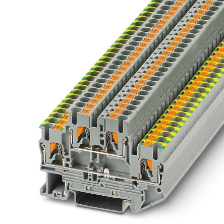 Phoenix Contact 3210978 PTTB 2.5-PE/L Series Multi Level Terminal Block Grey, 0.14mm², 4 mm², 2-Level, Push-in