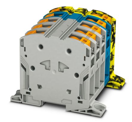 Phoenix Contact 3260130 PTPOWER 95-3L/N/FE-F Series High Current Connector Yellow, Grey, Blue, Black, 25mm², 95 mm²,