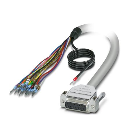 Phoenix Contact Female D-Sub 15-Pin D-Sub Socket Strip Serial Cable, 1.5 m Semi-Rigid Polyvinyl Chloride
