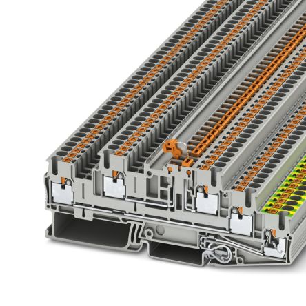 Phoenix Contact PTB Series Earth Terminal Block, 5-Way, 12AWG Wire Push-in