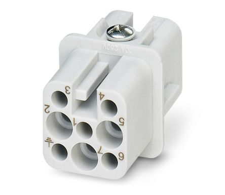 Phoenix Contact HC-D07-I-CT-F-42V Series Heavy Duty Power Connector Insert, 7-Contact, 2 Row, 1425006