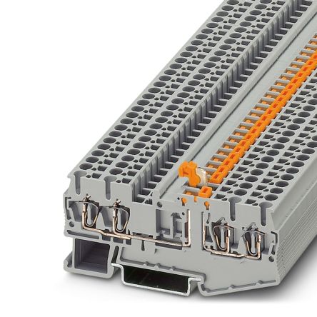 Phoenix Contact 3036576 Knife Disconnect Terminal Block Grey, 4mm², 1-Level, Spring Cage