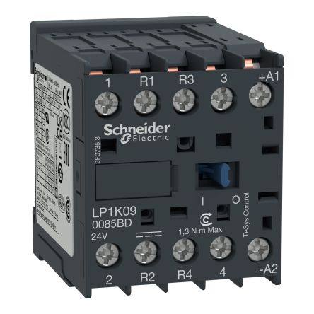Schneider Electric TeSyS K Contactor, 24V Coil, 4-Pole, 20 A, 3 W 1.15V, 2 NO/2 NC