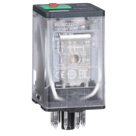 Schneider Electric Power Relay, 120V ac Coil, 10A Switching Current, DPDT