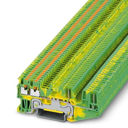 Phoenix Contact 3212413 PT 1 Series Earth Terminal Block Green, Yellow, 0.14mm², 1.5 mm², 1-Level, Push-in