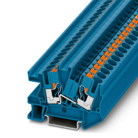 Phoenix Contact PTI Series Non-Fused Terminal Block, 2-Way, 20AWG, 8 AWG Wire, 51A Push-in