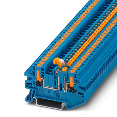 Phoenix Contact 1079064 PTV Series Knife Disconnect Terminal Block Blue, 0.14mm², 4 mm², 1-Level, Push-in