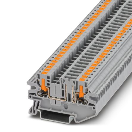 Phoenix Contact 1079065 PTV Series Knife Disconnect Terminal Block Grey, 0.14mm², 4 mm², 1-Level, Push-in