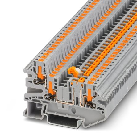 Phoenix Contact 1079066 PTV Series Knife Disconnect Terminal Block Grey, 0.14mm², 4 mm², 1-Level, Push-in