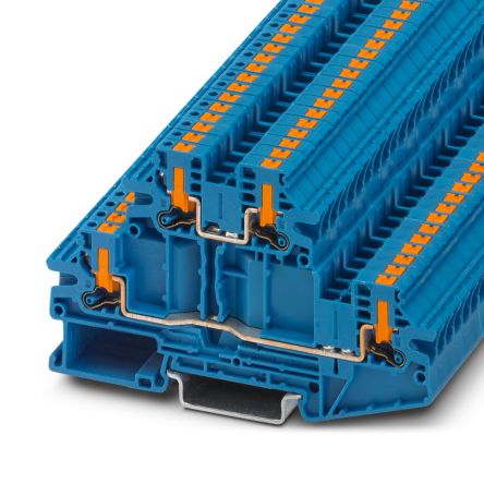 Phoenix Contact 1079074 PTV Series Double Level Terminal Block Blue, 0.14mm², 4 mm², 2-Level, Push-in