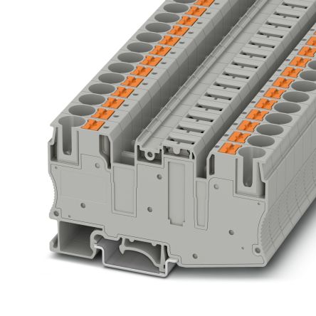 Phoenix Contact 1080201 PT 10 Series Disconnect Terminal Block Grey, 0.14mm², 4 mm², 1-Level, Push-in