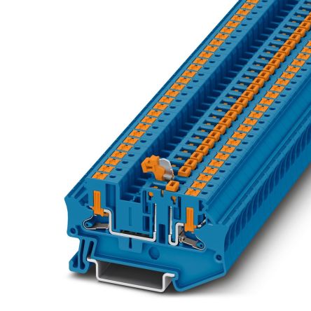 Phoenix Contact 1088740 PTV Series Knife Disconnect Terminal Block Blue, 0.2mm², 6 mm², 1-Level, Push-in
