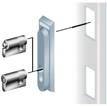 Schneider Electric Grey Stainless Steel Euro Cylinder Lock, Direct Mounting On Handle