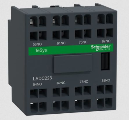 Schneider Electric Auxiliary Contact Block, 4 Contact, 2 NC/2 NO, TeSyS D, Front, 10 A, 690V, LADC223