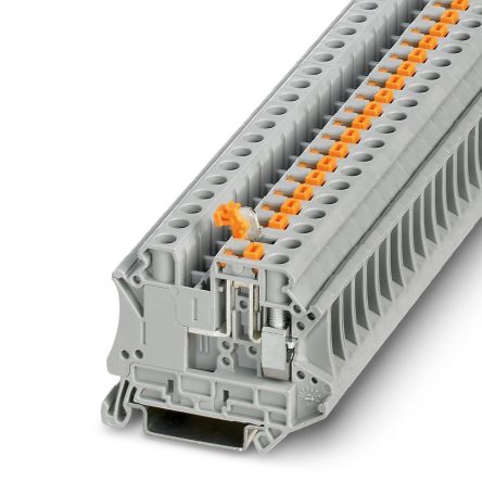 Phoenix Contact 3064069 UT 6 Series Knife Disconnect Terminal Block Grey, 0.2mm², 10 mm², 1-Level, Screw
