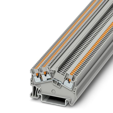 Phoenix Contact 3214589 PTS 1.5/S-TWIN Series Feed Through Terminal Block Grey, 0.14mm², 1.5 mm², 1-Level, Push-in,