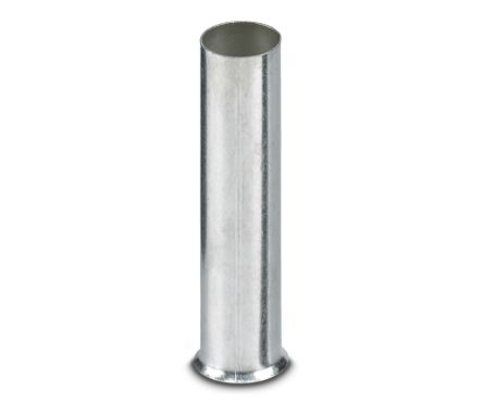 Phoenix Contact Insulated Bootlace Ferrule, 25 mm Pin Length, 7.3 mm Pin Diameter, Silver to 4 AWG Wire Size