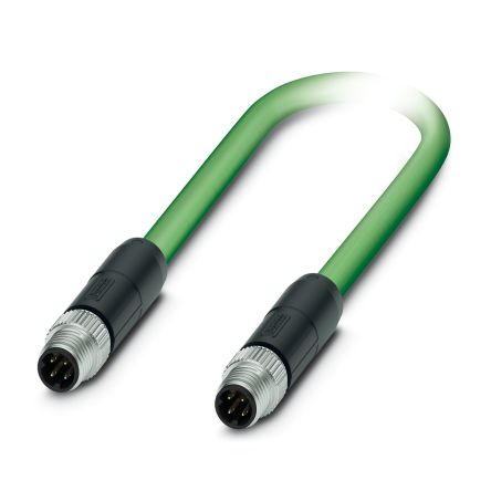 Phoenix Contact, 1 m Cat5 Ethernet Cable, Green, Shielded 4 Screened Polyurethane Sheath
