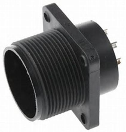 Hirschmann, CM, Silver Straight 14 Way Panel Mount MIL Spec Circular Connector Male Black, Female Contacts,Shell Size