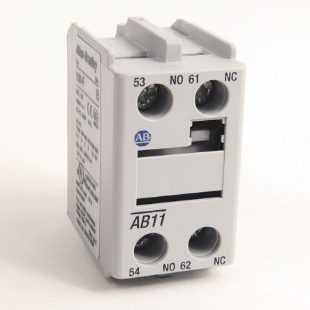 Allen Bradley Auxiliary Contact, 2 Contact, 2 NO, 100F, Panel, 10 A, 600V, 100-FA20