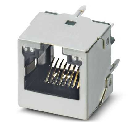 Phoenix Contact CUC-IND-J1ST-S/R4LS-LED Series RJ45 Connector Female, PCB, Cat6a Straight 1 Port 8 Way