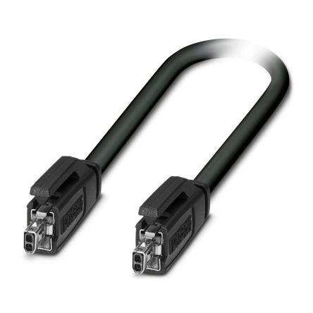 Phoenix Contact, 2 m Ethernet Cable, Black, 360° Shielded 2 Screened Polyvinyl Chloride Sheath