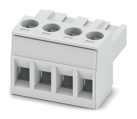 Phoenix Contact 5/4-ST KMGY, MSTBT 2 Series Pluggable Terminal Block, 4-Contact, 5 mm Pitch, 1 Row, 1878037