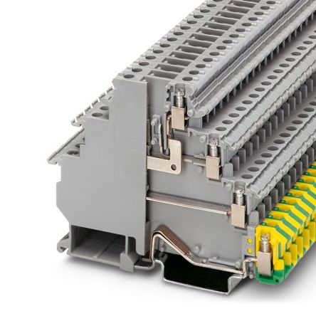 Phoenix Contact 3011067 Earth Terminal Block Grey, 2.5mm², 4-Level, Screw, ATEX