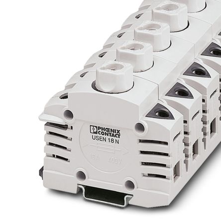 Phoenix Contact 3048360 USEN 18 N Series Fuse Modular Terminal Block Grey, 35mm², 1-Level, Screw