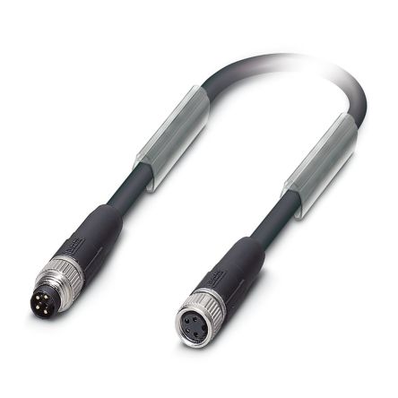 Phoenix Contact Male 4 way M8, Straight to Female 4 way M8 Bus Cable, 5 m