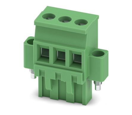 Phoenix Contact Pluggable Terminal Block, 3-Contact, 5.08 mm Pitch, 1 Row, 1835106