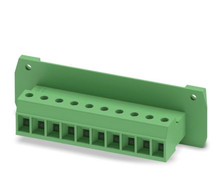 Phoenix Contact COMBICON PC Series Pluggable Terminal Block, 10-Contact, 7.62 mm Pitch, 1 Row, 1840638
