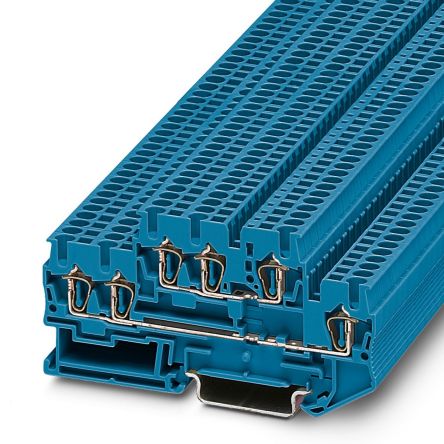 Phoenix Contact 3038529 STTB Series Double Level Terminal Block Blue, 0.08mm², 4 mm², 2-Level, Spring Cage