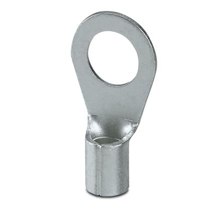 Phoenix Contact, C-RC 16/M10 DIN 3240097 Uninsulated Ring Terminal, M10 Stud Size 6 AWG Wire Size, Silver