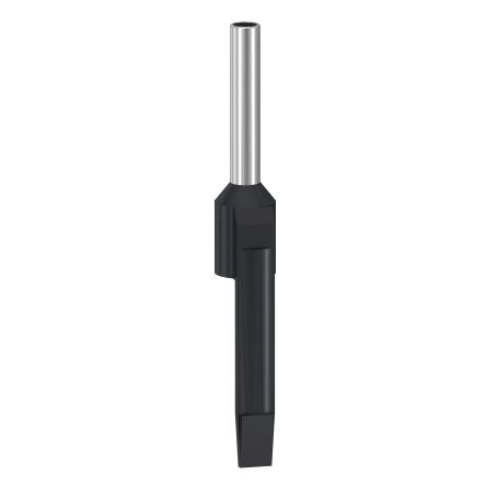 Schneider Electric, Linergy DZ5 Insulated Crimp Bootlace Ferrule, 8 mm Pin Length, 2 mm Pin Diameter, Black to 16 AWG