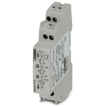Phoenix Contact Monitoring Relay, 1 Phase, SPDT, DIN Rail, 230V ac, 24 V ac 24 V dc