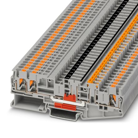 Phoenix Contact 1251104 Knife Disconnect Terminal Block Grey, 3-Level, Push-in