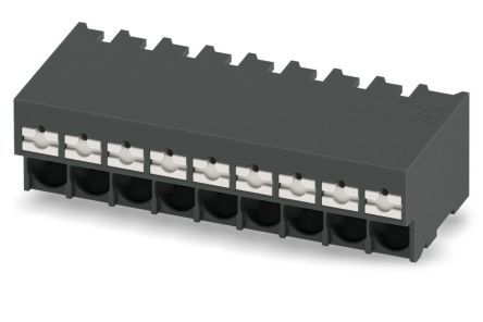 Phoenix Contact PCB Terminal Block, 9-Contact, 5 mm Pitch, Solder, 1 Row