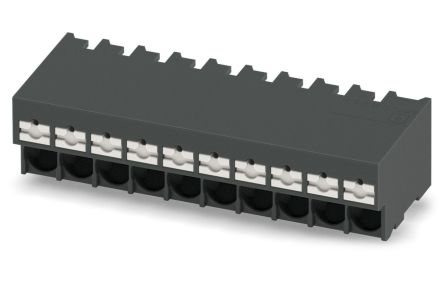Phoenix Contact PCB Terminal Block, 10-Contact, 5 mm Pitch, Solder, 1 Row