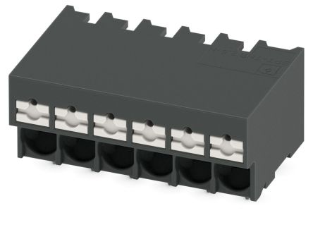 Phoenix Contact PCB Terminal Block, 6-Contact, 5 mm Pitch, Solder, 1 Row