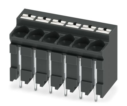 Phoenix Contact PCB Terminal Block, 6-Contact, 5 mm Pitch, Solder, 1 Row
