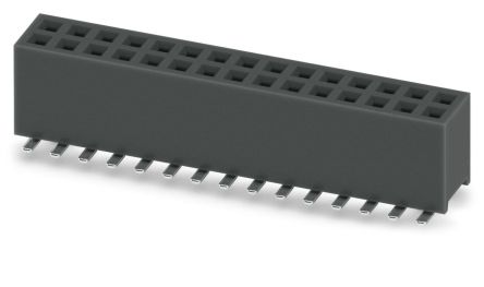 Phoenix Contact 27D/30-SV- 490-1-BR, FQ 1 Series Surface Socket Strip, 2 Row, 1.27 mm Pitch Surface Mount