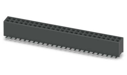 Phoenix Contact 27D/50-SV- 490-1-BR, FQ 1 Series Surface Socket Strip, 1-Contact, 2 Row, 1.27 mm Pitch