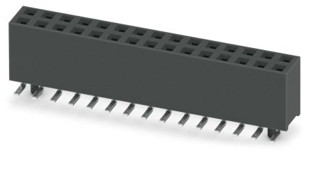 Phoenix Contact 54D/30-SV-1020-1-BT, FQ 2 Series Surface Socket Strip, 1-Contact, 2 Row, 2.54 mm Pitch