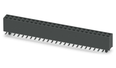 Phoenix Contact 54D/50-SV-1020-1-BT, FQ 2 Series Surface Socket Strip, 1-Contact, 2 Row, 2.54 mm Pitch Surface Mount