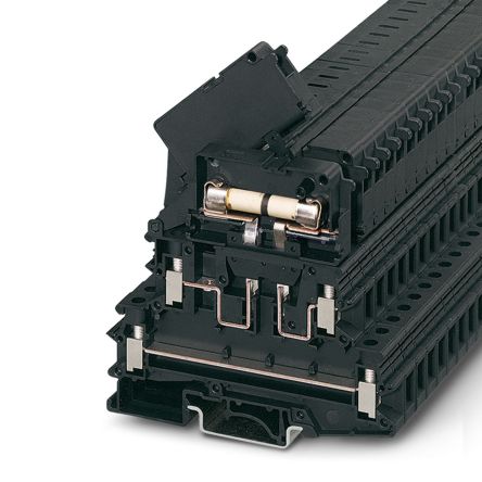 Phoenix Contact 0711616 UKK 5-HESILA 250 (6.3X32) Series Modular Terminal Block Black, 1.5mm², 1-Level, Screw